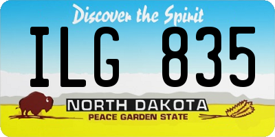 ND license plate ILG835