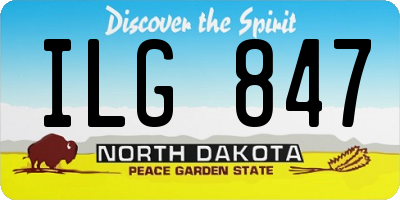 ND license plate ILG847