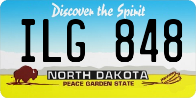 ND license plate ILG848