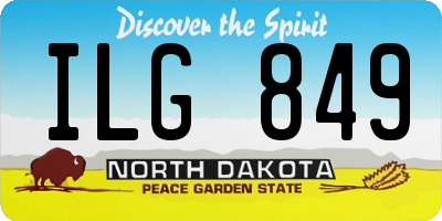 ND license plate ILG849