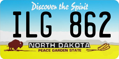 ND license plate ILG862