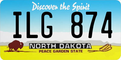 ND license plate ILG874