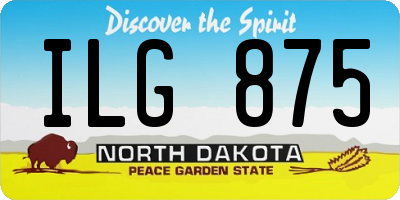ND license plate ILG875