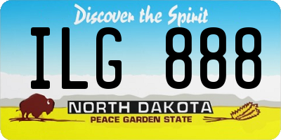 ND license plate ILG888