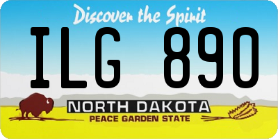 ND license plate ILG890