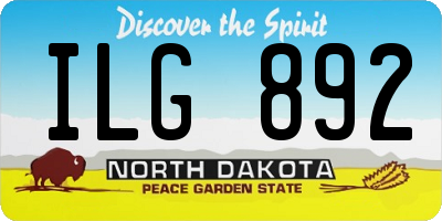 ND license plate ILG892