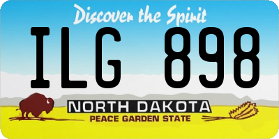 ND license plate ILG898