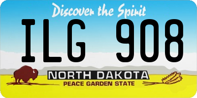ND license plate ILG908
