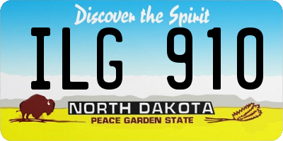 ND license plate ILG910