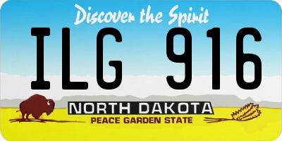 ND license plate ILG916