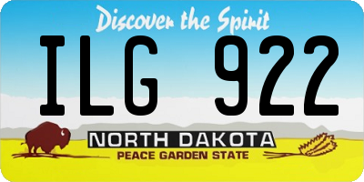 ND license plate ILG922