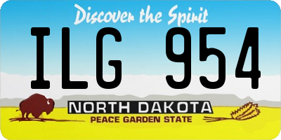 ND license plate ILG954