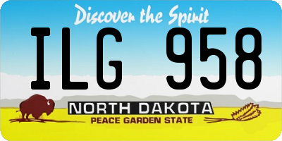 ND license plate ILG958