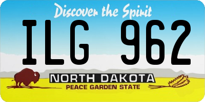 ND license plate ILG962