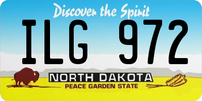 ND license plate ILG972