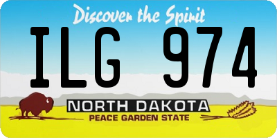 ND license plate ILG974
