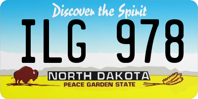 ND license plate ILG978