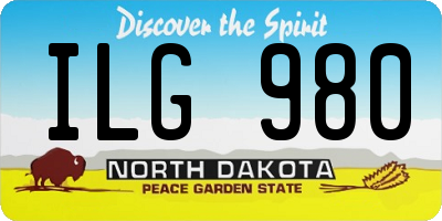 ND license plate ILG980
