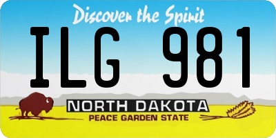 ND license plate ILG981