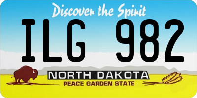 ND license plate ILG982