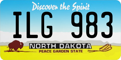 ND license plate ILG983
