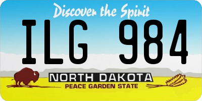 ND license plate ILG984