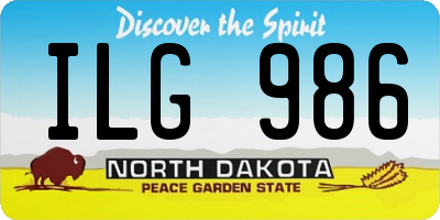 ND license plate ILG986