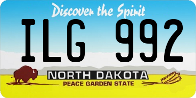 ND license plate ILG992