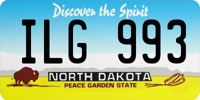 ND license plate ILG993