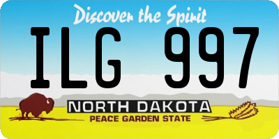 ND license plate ILG997