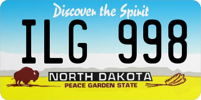 ND license plate ILG998