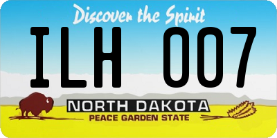 ND license plate ILH007
