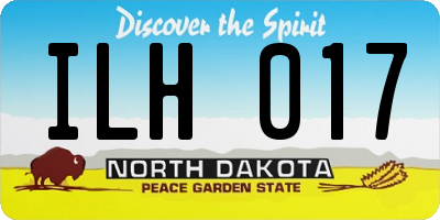 ND license plate ILH017