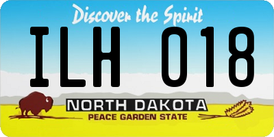 ND license plate ILH018