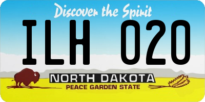 ND license plate ILH020