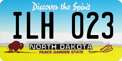ND license plate ILH023