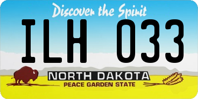 ND license plate ILH033