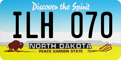 ND license plate ILH070