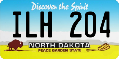 ND license plate ILH204