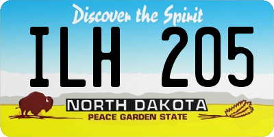 ND license plate ILH205