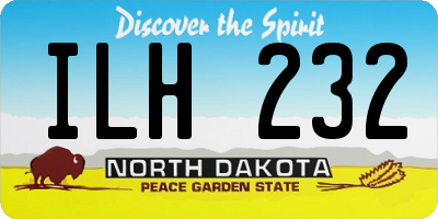 ND license plate ILH232