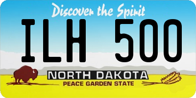 ND license plate ILH500