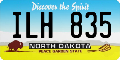 ND license plate ILH835