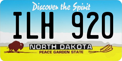 ND license plate ILH920