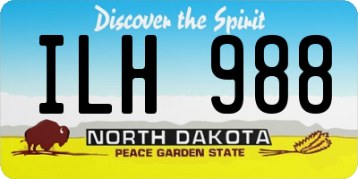 ND license plate ILH988