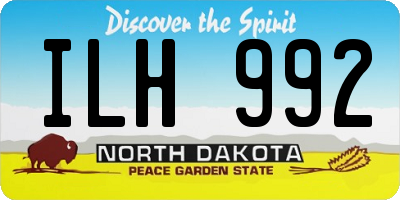 ND license plate ILH992