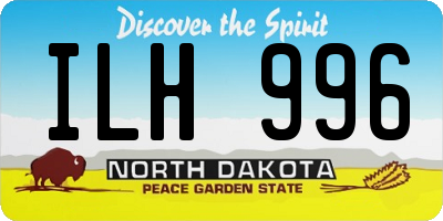 ND license plate ILH996