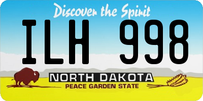 ND license plate ILH998