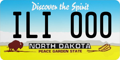 ND license plate ILI000