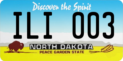 ND license plate ILI003